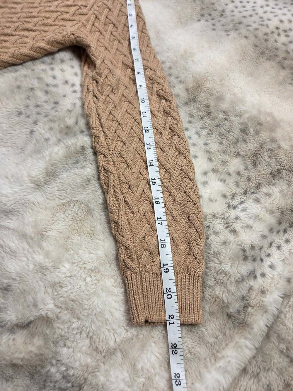 Hope & Henry Girls L 10/12 Herringbone Cable Knit Cardigan Organic Cotton - Picture 5 of 7